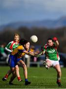 21 October 2018; Michelle McGing of Carnacon in action against Roisin Flynn of Knockmore during the Mayo County Senior Club Ladies Football Final match between Carnacon and Knockmore at Kilmeena GAA Club in Mayo. Photo by David Fitzgerald/Sportsfile
