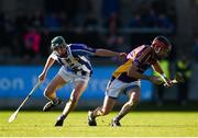 21 October 2018; Niall Corcoran of Kilmacud Crokes in action against Aidan Mellett of Ballyboden St Enda's during the Dublin County Senior Club Hurling Championship Final match between Kilmacud Crokes and Ballyboden St Enda's at Parnell Park, in Dublin. Photo by Daire Brennan/Sportsfile