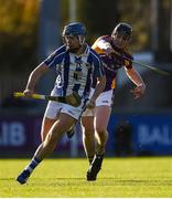 21 October 2018; Paul Ryan of Ballyboden St Enda's in action against Cian Mac Gabhann of Kilmacud Crokes during the Dublin County Senior Club Hurling Championship Final match between Kilmacud Crokes and Ballyboden St Enda's at Parnell Park, in Dublin. Photo by Daire Brennan/Sportsfile