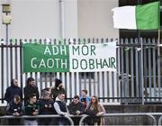 21 October 2018; Gaoth Dobhair supporters on the terrace during the Donegal County Senior Club Football Championship Final match between Naomh Conaill Glenties and Gaoth Dobhair at MacCumhaill Park, in Ballybofey, Donegal. Photo by Oliver McVeigh/Sportsfile