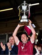 21 October 2018; Castlerahan captain Ronan Flanagan lifts the Oliver Plunkett cup following his side's victory during the Cavan County Senior Club Football Championship Final match between Castlerahan and Crosserlough at Kingspan Breffni Park in Cavan. Photo by Seb Daly/Sportsfile