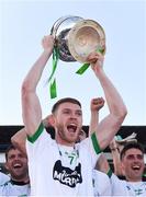 21 October 2018; Moorefield captain James Murray lifts the Dermot Bourke Cup after the Kildare County Senior Club Football Championship Final match between Athy and Moorefield at St Conleth's Park, in Newbridge, Kildare. Photo by Piaras Ó Mídheach/Sportsfile