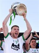 21 October 2018; Moorefield captain James Murray lifts the Dermot Bourke Cup after the Kildare County Senior Club Football Championship Final match between Athy and Moorefield at St Conleth's Park, in Newbridge, Kildare. Photo by Piaras Ó Mídheach/Sportsfile