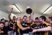 21 October 2018; Ballyea captain Tony Kelly lifts the cup as he celebrates with his team-mates after the Clare County Senior Club Hurling Championship Final match between Cratloe and Ballyea at Cusack Park, in Ennis, Clare. Photo by Matt Browne/Sportsfile