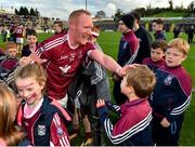 21 October 2018; Cian Mackey of Castlerahan celebrates with supporters following his side's victory during the Cavan County Senior Club Football Championship Final match between Castlerahan and Crosserlough at Kingspan Breffni Park in Cavan. Photo by Seb Daly/Sportsfile
