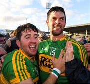 21 October 2018; Fiachra O'Keeffe, left, and Tom Butler of Clonoulty / Rossmore celebrate after the Tipperary Water County Senior Hurling Championship Final between Clonoulty / Rossmore and Nenagh Éire Óg at Semple Stadium, in Thurles, Tipperary. Photo by Ray McManus/Sportsfile
