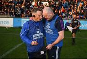 21 October 2018; Kilmacud Crokes manager Anthony Daly shakes hands with Ballyboden St Enda's manager Joe Fortune after the Dublin County Senior Club Hurling Championship Final match between Kilmacud Crokes and Ballyboden St Enda's at Parnell Park, in Dublin. Photo by Daire Brennan/Sportsfile