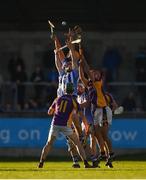 21 October 2018; Niall McMorrow of Ballyboden St Enda's in action against Niall Corcoran of Kilmacud Crokes during the Dublin County Senior Club Hurling Championship Final match between Kilmacud Crokes and Ballyboden St Enda's at Parnell Park, in Dublin. Photo by Daire Brennan/Sportsfile