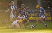21 October 2018; Shane Veale of Kilmacud Crokes in action against David O'Connor, left, and Conor Dooley of Ballyboden St Enda's during the Dublin County Senior Club Hurling Championship Final match between Kilmacud Crokes and Ballyboden St Enda's at Parnell Park, in Dublin. Photo by Daire Brennan/Sportsfile