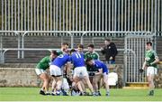 21 October 2018; Players from both sides involved in a dispute which lead to a red card for Cian Mulligan of Gaoth Dobhair during the Donegal County Senior Club Football Championship Final match between Naomh Conaill Glenties and Gaoth Dobhair at MacCumhaill Park, in Ballybofey, Donegal. Photo by Oliver McVeigh/Sportsfile