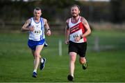 21 October 2018; Phil Kilgannon of Sportsworld A.C. Co. Dublin, right, and John Treacy of Thurles Crokes A.C. Co. Tipperary competing in the Master Male's during the Autumn Open International Cross Country Festival at the National Sports Campus in Abbottstown, Dublin. Photo by Harry Murphy/Sportsfile
