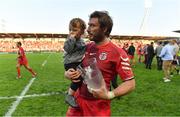 21 October 2018; Maxime Médard of Toulouse with his daughter Louison after the Heineken Champions Cup Round Pool 1 Round 2 match between Toulouse and Leinster at Stade Ernest Wallon, in Toulouse, France. Photo by Brendan Moran/Sportsfile