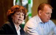22 October 2018; Chair of IRFU Women’s Sub Committee Mary Quinn, left, and IRFU Rugby Development Director Scott Walker during an IRFU Strategic Plan press briefing at the Aviva Stadium in Dublin. Photo by Ramsey Cardy/Sportsfile