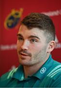 22 October 2018; Sam Arnold during a Munster Rugby press conference at the University of Limerick in Limerick. Photo by Diarmuid Greene/Sportsfile