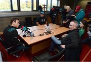 22 October 2018; Head coach Johann van Graan speaking to reporters during a Munster Rugby press conference at the University of Limerick in Limerick. Photo by Diarmuid Greene/Sportsfile