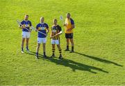 22 October 2018; Kilkenny goalkeeper Eoin Murphy, second from left, with former Tipperary players from left, Paddy Stapleton, Lar Corbett, and Brendan Cummins at the launch of the Tipperary v Kilkenny: The Legends Return — a benefit match for Amanda Stapleton. Henry Shefflin, Tommy Walsh, Lar Corbett, Eoin Kelly and a host of current stars will line out for this fantastic cause on November 3rd in Borrisoleigh GAA, Co Tipperary — get your adults tickets for just €20 in Centra or on Tickets.ie; Under-16s are free. https://secure.tickets.ie/Listing/EventInformation/39036/amanda-stapleton-benefit-match-tipperary-v-kilkenny-bishop-quinlan-park-3-November-2018 during an Amanda Stapleton Benefit Match media event at Borrisoleigh GAA Club in Borrisoleigh, Tipperary. Photo by Piaras Ó Mídheach/Sportsfile