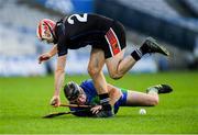 22 October 2018; Gary Moore of The Irish Defence Forces, bottom, in action against Kieran Histon of An Garda Síochána during the President's Cup match between The Irish Defence Forces and An Garda Síochána at Croke Park in Dublin.  Photo by Piaras Ó Mídheach/Sportsfile