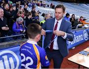 22 October 2018; Alan Black, Allianz, presented medals to players from Drimnagh Castle PS during day 1 of the Allianz Cumann na mBunscol Finals at Croke Park in Dublin.  Photo by Sam Barnes/Sportsfile