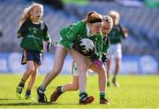 22 October 2018;  Katie Teefy of Ballyboughal NS in action against Holly Ní Ruairc of Gaelscoil Bhaile Brigín during day 1 of the Allianz Cumann na mBunscol Finals at Croke Park in Dublin.  Photo by Sam Barnes/Sportsfile