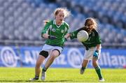 22 October 2018; Alex Smyth of Ballyboughal NS in action against Evelyn Ní Laoire of Gaelscoil Bhaile Brigín during day 1 of the Allianz Cumann na mBunscol Finals at Croke Park in Dublin.  Photo by Sam Barnes/Sportsfile