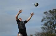 23 October 2018; Dan Leavy catches a ball in the lineout during Leinster Rugby squad training at UCD Belfield in Dublin. Photo by Brendan Moran/Sportsfile