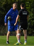23 October 2018; Head coach Leo Cullen with Robbie Henshaw during Leinster Rugby squad training at UCD Belfield in Dublin. Photo by Brendan Moran/Sportsfile