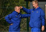 23 October 2018; Senior coach Stuart Lancaster, left, and head coach Leo Cullen during Leinster Rugby squad training at UCD Belfield in Dublin. Photo by Brendan Moran/Sportsfile