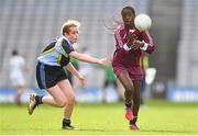 23 October 2018; Teni Onigbode from St. John of God GNS, Artane, Co. Dublin in action against Alicia Crennell from Virgin Mart GNS, Ballymun, Co. Dublin during day 2 of the Allianz Cumann na mBunscol Finals at Croke Park in Dublin. Photo by Harry Murphy/Sportsfile