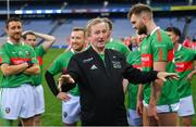 23 October 2018; Enda Kenny, former Taoiseach and former leader of Fine Gael, acting as Mayo manager during the Charity Croke Park Challenge 2018 Self Help Africa match between Cork and Mayo at Croke Park in Dublin. Photo by Piaras Ó Mídheach/Sportsfile