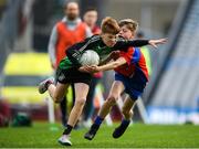 23 October 2018; Senan Bolger from St. Mary's BNS, Lucan, Co. Dublin in action against Philip Dalton from Belgrove Senior BNS, Clontarf, Co. Dublin during day 2 of the Allianz Cumann na mBunscol Finals at Croke Park in Dublin. Photo by Harry Murphy/Sportsfile
