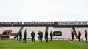 24 October 2018; FC Midtjylland players inspect the pitch prior to the UEFA Youth League, 1st Round, 2nd Leg, match between Bohemians and FC Midtjylland at Dalymount Park in Dublin. Photo by Harry Murphy/Sportsfile