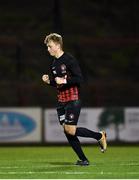 24 October 2018; Casper Tengstedt of FC Midtjylland celebrates after scoring his side's first goal during the UEFA Youth League, 1st Round, 2nd Leg, match between Bohemians and FC Midtjylland at Dalymount Park in Dublin. Photo by Harry Murphy/Sportsfile