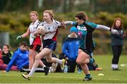 24 October 2018; Shauna Quirke of IT Sligo, left, in action against Shanise Fitzsimons of Maynooth University during the Intermediate final between IT Sligo and Maynooth University at the 2018 Gourmet Food Parlour HEC Freshers Blitz at Dublin City University in Dublin. Photo by Matt Browne/Sportsfile