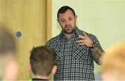 25 October 2018; Former Republic of Ireland international Andy Reid answers questions during the FAI and Fingal County Council Transition Year Football Development Course at Corduff Sports Centre in Dublin. Photo by Harry Murphy/Sportsfile