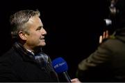 26 October 2018; St Patrick's Athletic incoming manager Harry Kenny is interviewed by RTE prior to the SSE Airtricity League Premier Division match between St Patrick's Athletic and Derry City at Richmond Park in Dublin. Photo by Tom Beary/Sportsfile