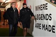 26 October 2018; Ulster Head Coach Dan McFarland, right, with Ulster team Doctor David Irwin before the Guinness PRO14 Round 7 match between Ulster and Dragons at the Kingspan Stadium in Belfast. Photo by Oliver McVeigh/Sportsfile