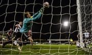 26 October 2018; Daniel Cleary of Dundalk scores his side's goal past Bohemians goalkeeper Shane Supple during the SSE Airtricity League Premier Division match between Bohemians and Dundalk at Dalymount Park in Dublin. Photo by Stephen McCarthy/Sportsfile