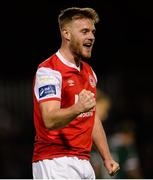 26 October 2018; Conor Clifford of St Patrick's Athletic celebrates after scoring his side's first goal during the SSE Airtricity League Premier Division match between St Patrick's Athletic and Derry City at Richmond Park in Dublin. Photo by Tom Beary/Sportsfile