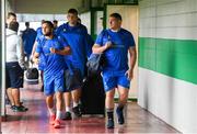 27 October 2018; Leinster players, from left, Jamison Gibson-Park, Ross Molony and Tadhg Furlong arrive ahead of the Guinness PRO14 Round 7 match between Benetton and Leinster at Stadio Comunale Di Monigo in Treviso, Italy. Photo by Sam Barnes/Sportsfile