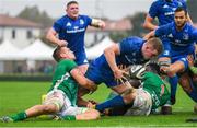 27 October 2018; Dan Leavy of Leinster is tackled short of the line by Federico Ruzza of Benetton during the Guinness PRO14 Round 7 match between Benetton and Leinster at Stadio Comunale Di Monigo in Treviso, Italy. Photo by Sam Barnes/Sportsfile