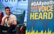 31 October 2018; Pictured at the GAA Youth Forum in partnership with Sky Sports, is Cork star Conor Lehane. This is the second year of a five year grassroots partnership which has seen Sky Sports extend its support beyond the screen and invest €3million directly into GAA grassroots. As well as partnering with the GAA in support of today’s Youth Forum, Sky Sports will also continue to grow the game through its involvement with the GAA Super Games Centres countrywide, an initiative which encourages more kids to participate and get involved in Gaelic Games as well as The GAA Games Development Conference (January 2019). Photo by Eóin Noonan/Sportsfile/Sportsfile