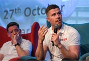 27 October 2018; Sky Sports ambassador and Cork hurler Conor Lehane speaking to the 2 Johnnies during the #GAAyouth Forum 2018 at Croke Park, Dublin. Photo by Eóin Noonan/Sportsfile