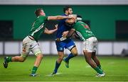 27 October 2018; Robbie Henshaw of Leinster is tackled by Federico Ruzza, left, and Ratuva Tavuyara of Benetton during the Guinness PRO14 Round 7 match between Benetton and Leinster at Stadio Comunale Di Monigo in Treviso, Italy. Photo by Sam Barnes/Sportsfile