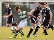 27 October 2018; Toby Owens of Shamrock Rovers  in action against Corey McBride of Finn Harps during the SSE Airtricity U17 League Final match between Finn Harps and Shamrock Rovers at Maginn Park in Buncrana, Donegal. Photo by Oliver McVeigh/Sportsfile