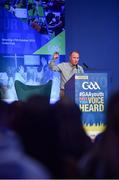27 October 2018; Kieran Shannon, journalist and coach, speaking during the #GAAyouth Forum 2018 at Croke Park in Dublin. Photo by Piaras Ó Mídheach/Sportsfile