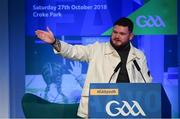 27 October 2018; Donal Fallon, historian, speaking during the #GAAyouth Forum 2018 at Croke Park in Dublin. Photo by Piaras Ó Mídheach/Sportsfile