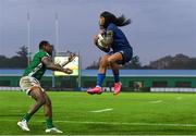 27 October 2018; Joe Tomane of Leinster on his way to scoring his side's fifth try despite the attempted tackle from Ratuva Tavuyara of Benetton Rugby during the Guinness PRO14 Round 7 match between Benetton and Leinster at Stadio Comunale Di Monigo in Treviso, Italy. Photo by Sam Barnes/Sportsfile