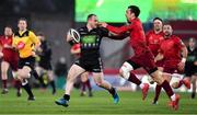 27 October 2018; Nick Grigg of Glasgow Warriors is tackled by Darren Sweetnam of Munster during the Guinness PRO14 Round 7 match between Munster and Glasgow Warriors at Thomond Park, Limerick. Photo by Brendan Moran/Sportsfile