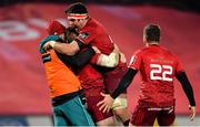 27 October 2018; Rory Scannell of Munster is congratulated by his team-mates after kicking a penalty to win the game during the Guinness PRO14 Round 7 match between Munster and Glasgow Warriors at Thomond Park, Limerick. Photo by Brendan Moran/Sportsfile