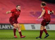 27 October 2018; Dave Kilcoyne, left, and Stephen Archer of Munster celebrate at the final whistle during the Guinness PRO14 Round 7 match between Munster and Glasgow Warriors at Thomond Park, Limerick. Photo by Brendan Moran/Sportsfile
